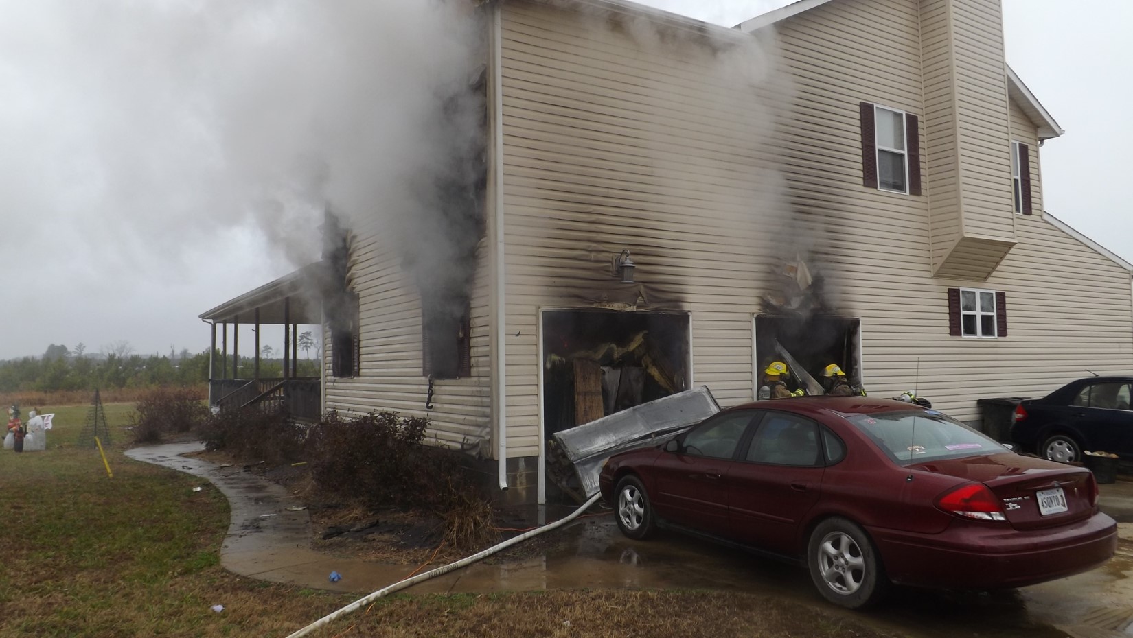 House heavily damaged by fire in Suffolk