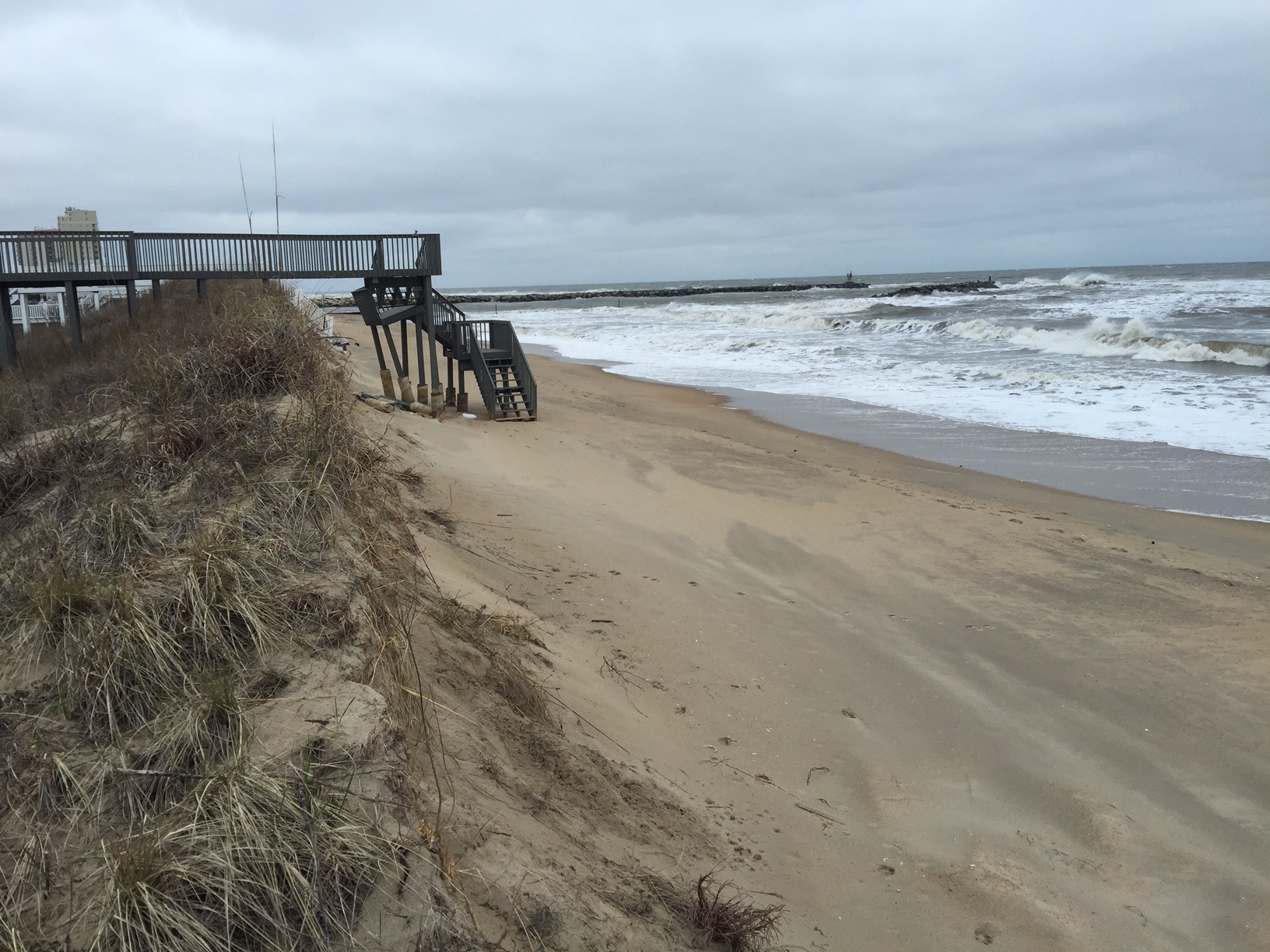 Gusty winds whip up sand at Oceanfront