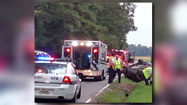 One person taken to hospital after car flips in Virginia Beach ...