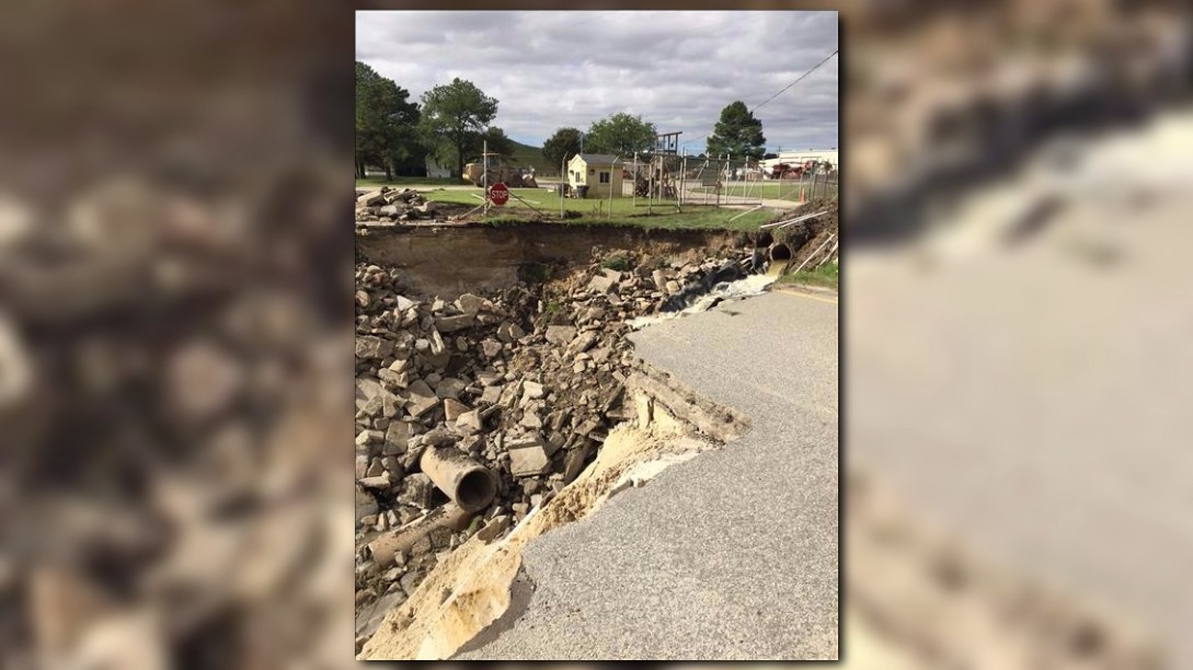 Road caves in near Virginia Beach landfill