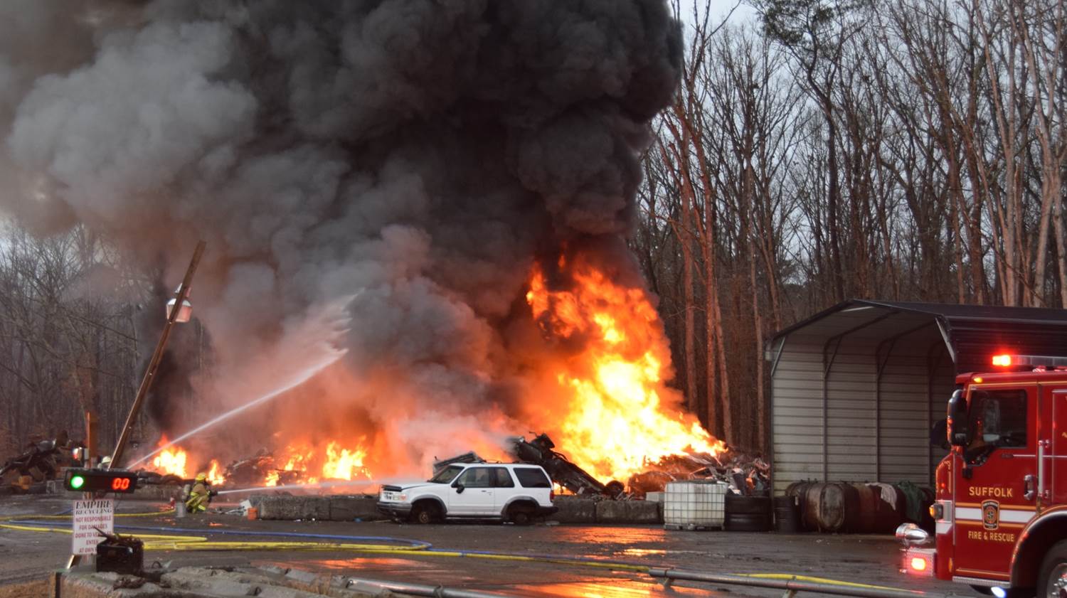 Crews put out scrap metal fire in Suffolk | 13newsnow.com