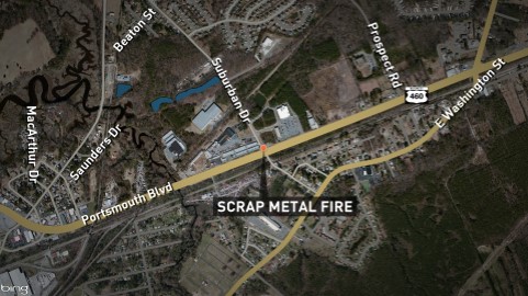 Crews put out scrap metal fire in Suffolk | 13newsnow.com
