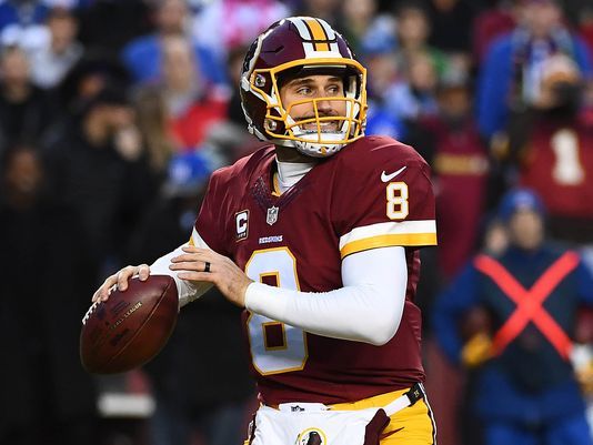 Washington Redskins quarterback Kirk Cousins (8) throws the ball