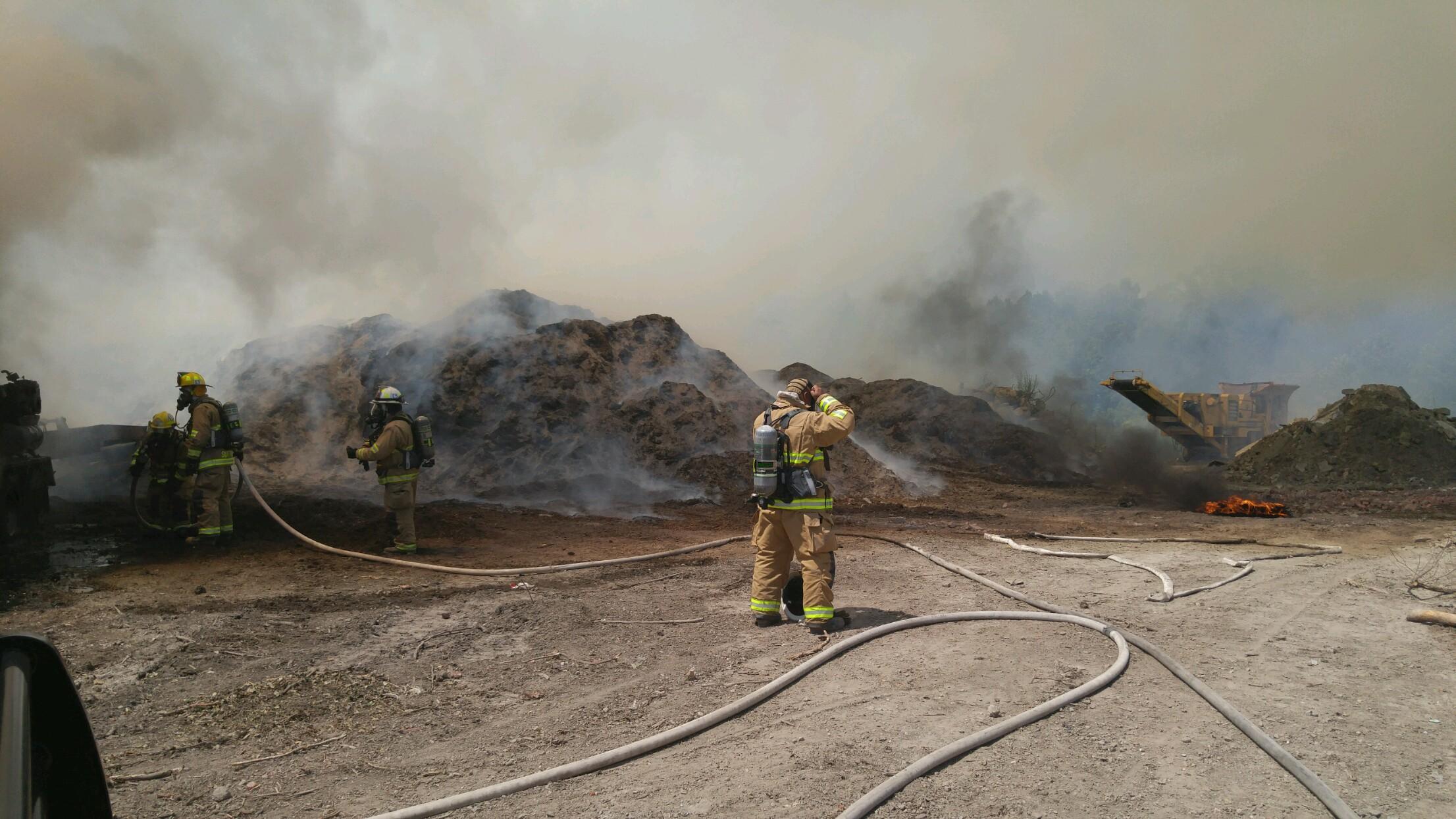 Brush fire at Suffolk landfill caused by equipment that ignited