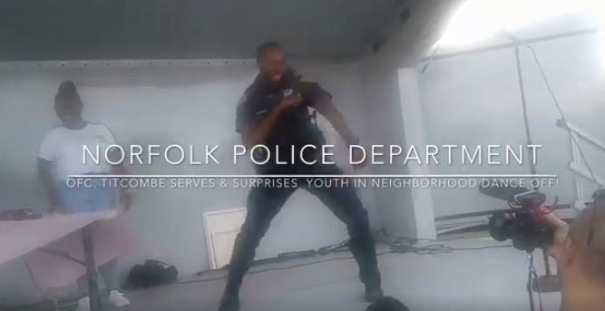 VIDEO: Norfolk officer shows off impressive moves in community event dance-off - WHAS 11.com