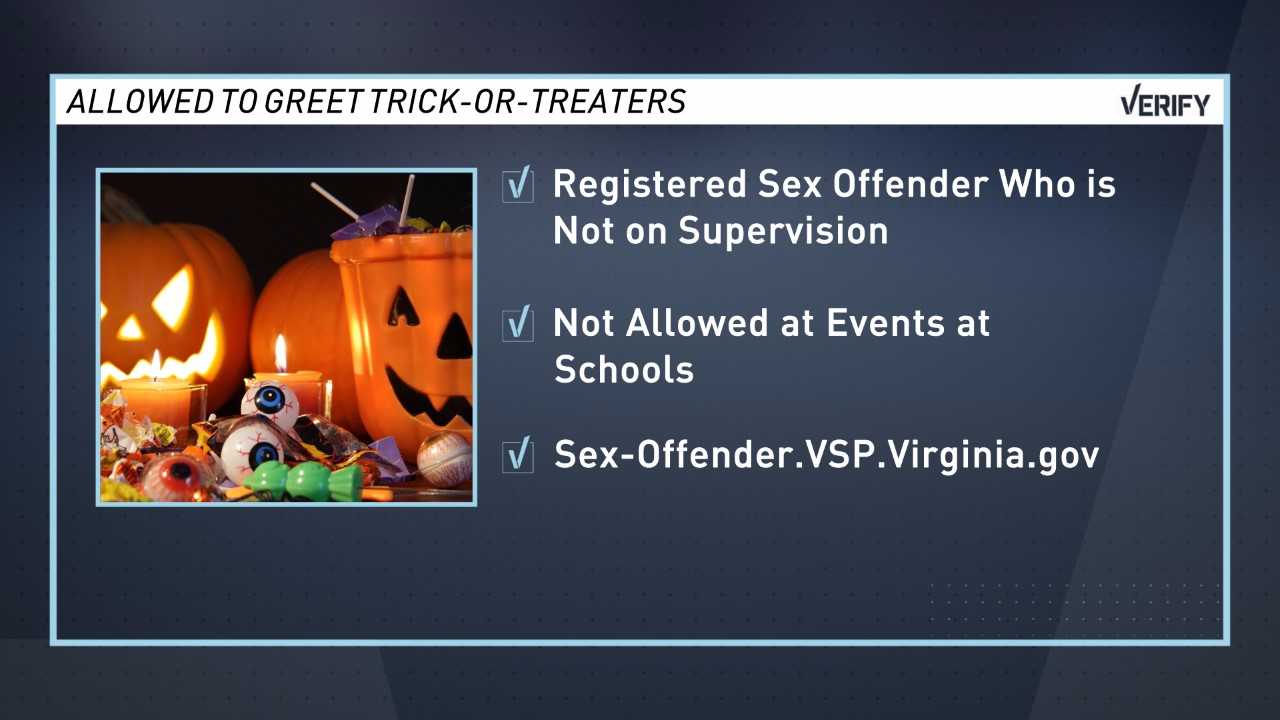 VERIFY: Are registered sex offenders allowed to greet trick-or-treaters in  Va.?