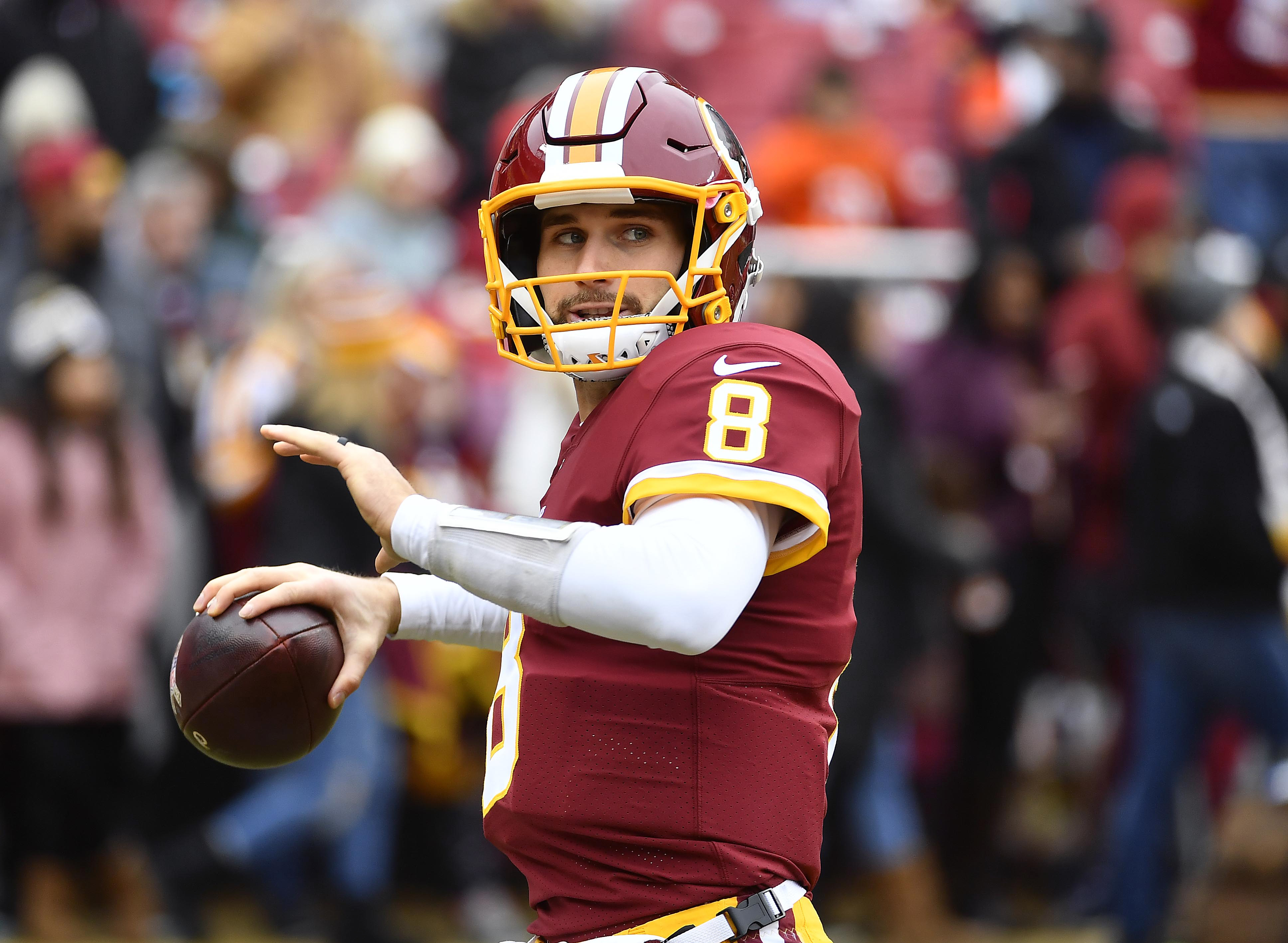 Washington Redskins quarterback Kirk Cousins (8) throws the ball